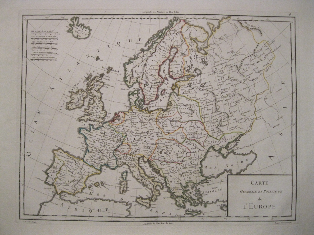 Gran mapa de Europa, 1798. Mentelle/ Chanlaire